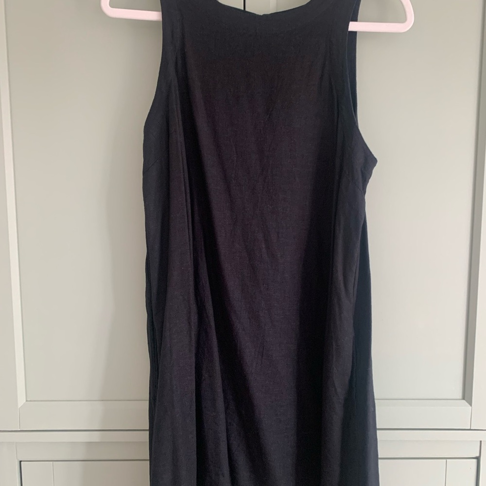 a new day Black Sleeveless Midi Shift Dress